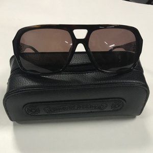 Chrome Hearts Sunglasses Mens Black Brown Aviator